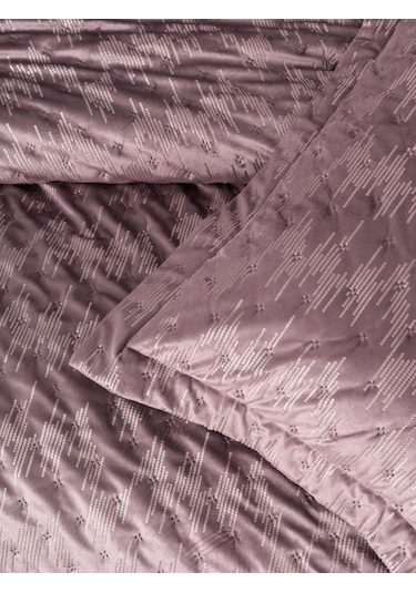 Cotton Box Smart Çift Kişilik Yatak Örtüsü Kadife Varaklı Luz Pudra