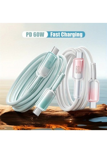 Elmpaly Pd 60w Usb C Tipinde Hızlı Şarj Kablosu 2m Siyah İphone 16 15 Xiaomi Huawei