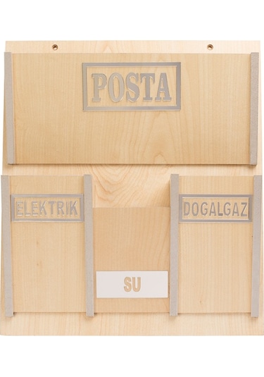 Ahşap Ortak Fatura Ve Posta Kutusu 2 Renk Ceviz Akça (417079355)