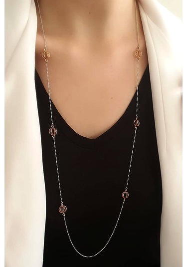 Italyan Tasarımı Gümüş Trend Uzun Zincir Kolye (465045813)