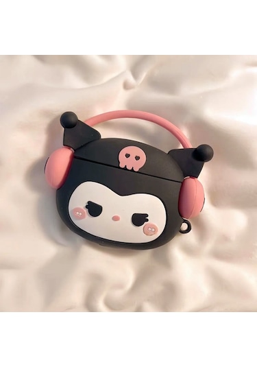 Microsonic Aipods Uyumlu 4.nesil / Anc Kılıf Cartoon Figürlü Silikon Crtn-fgr-krm Siyah - Pembe