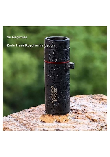 Alfalink 2000x24 Hd Zoom Monoküler Mini Taşınabilir Hd Dürbün Su Siyah