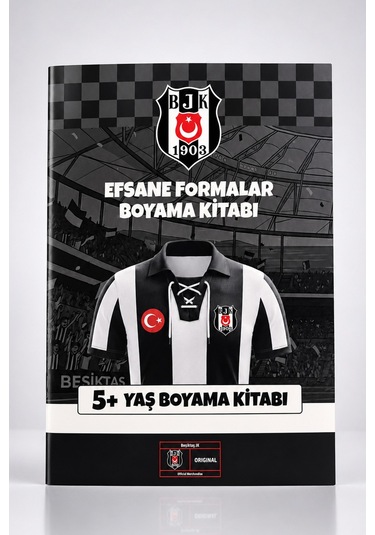 X Dekomus Lisanslı Beşiktaş Efsane Formalar +5 Yaş Boyama Kitabı Altın