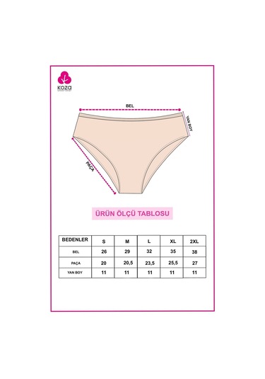 Kadın 5'li Geniş Kenar Külot Ko1105ktl Ekru