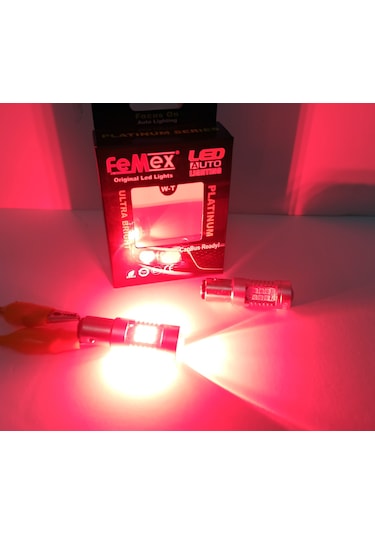 Femex Platinum P21W 1157 Çift Duy Led Ampul Kırmızı Mercekli
