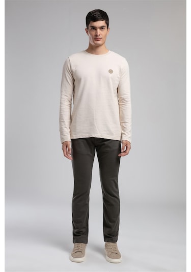 Lecosa Erkek O Yaka Sweatshirt Bej-21040 Bej