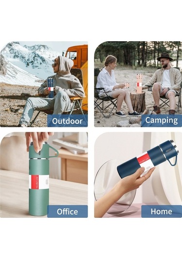 Ulzyvf 500ml Paslanmaz Çelik Termos: Sıcak/sofu İçecekler İçin 3 Kapaklı, Taşınabilir, Spor Ve Seyahat Dostu Yeşil Süper Kapasite Yeşil