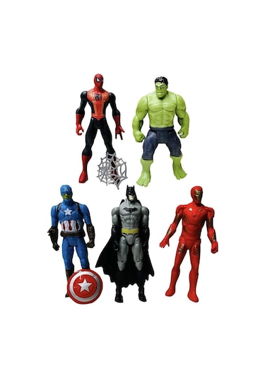 Ethem Oyuncak 5'li Süper Kahramanlar Oyun Seti 2156-5, Marvel Karakterler Figür Seti