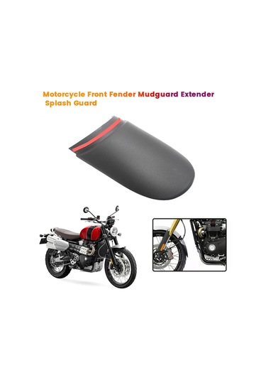 Xurunkeji Triumph Scrambler 1200xc 1200xe 2019-2023 İçin Motosiklet Ön Çamurluk Çamurluk Uzatıcısı Tekerlek Uzatma Sıçrama Koruyucusu Siyah