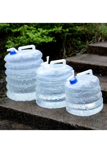 Xiyyadms 15l Taşınabilir Pe Katlanabilir Su Torbası, Kapaklı, Akış Kontrolü, Kamp-piknik-doğa Aktivitesi İçin Güvenilir Ve Yeniden Kullanılabilir Şeffaf