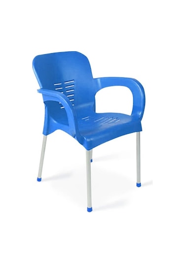 Hesaplimagazam 4 Adet Metal Ayaklı Plastik Sandalye 6 Renk Kollu Koltuk