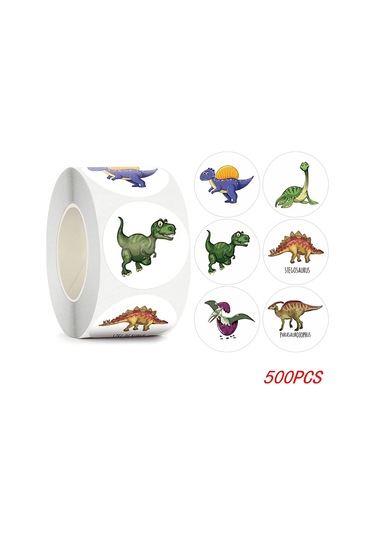 100-500 Adet 1 ''yuvarlak Dinozor Çıkartmalar Çocuklar İçin Öğretmen Ödül Çıkartmalar Okul Malzemeleri Hayvan Teşvik Rulo Etiket Ev İçin Açık Gri