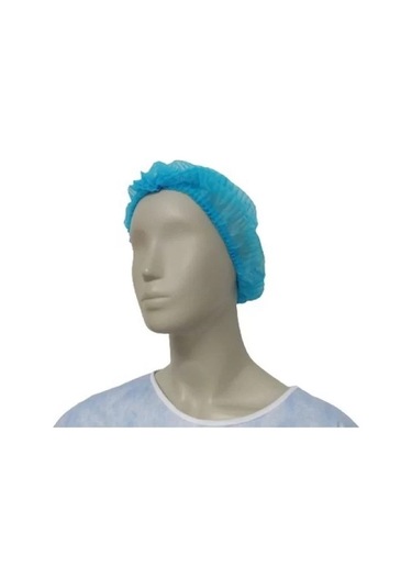 Tela Çift Lastik Xl Büyük Boy 52 Cm Saç Bonesi Mavi 1000 Adet