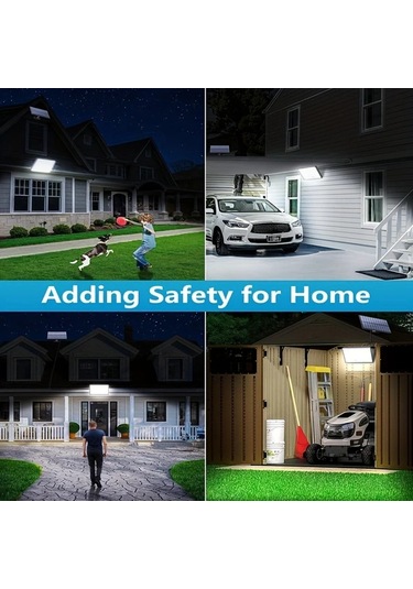 Xuweiwei 1 Paket Beyaz Işık 2 Adet 400 Led Dış Mekan Güneş Duvar Lambası Hareket Sensörlü Aydınlatma Yüksek Parlaklık Kolay Kurulum