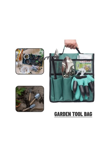 Pazly Bahçe Alet Çantası Taşınabilir Büyük Kapasiteli Pratik Bahçecilik Poşeti Alet Kutusu