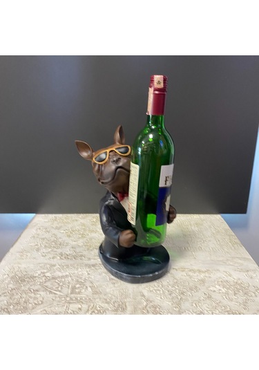 Buldog Köpek Şaraplık Şişe Tutucu