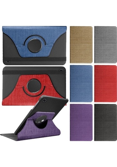 Samsung Uyumlu Galaxy Tab A T510/T515/T517 Kılıf Fabric 360 Derece Döner