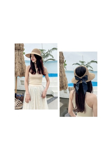 Kişiye Özel Dokuma Şapka Yumuşak Ve Hafif Geniş Kenarlı Yazlık Güneşlik, Doğal Hasır Malzeme İle Rahat Ve Şık Tasarım Gri