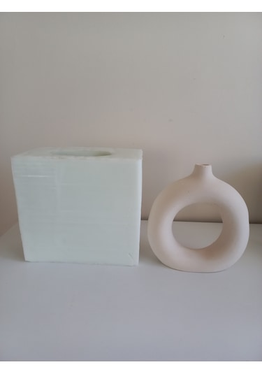 Büyük Boy Donut Vazo Kalıbı Şeffaf