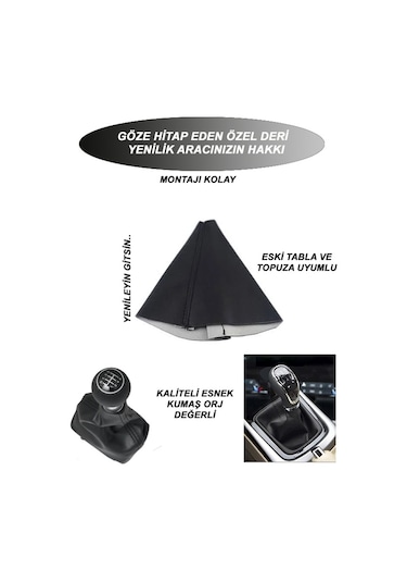 Toyota Verso Uyumlu Araba,oto,araç Vites Körüğü Siyah Dikiş Volkswagen T-roc