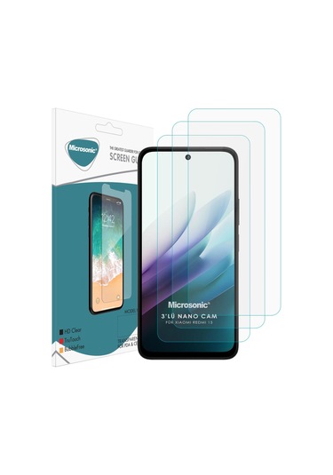 Microsonic Xiaomi Redmi 15 Screen Protector Nano Glass Cam Ekran Koruyucu 3 Lü Paket