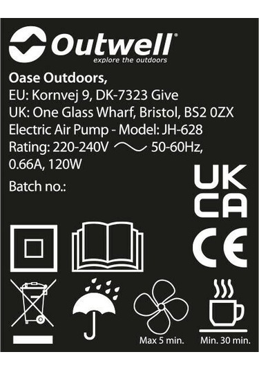Outwell Superior Double W. Built-in Pump Premium İki Kişilik Şişme Yatak Çok Renkli