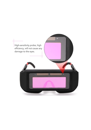 Profesyonel Güneş Enerjisi Otomatik Kararan Kaynak Gözlüğü Siyah