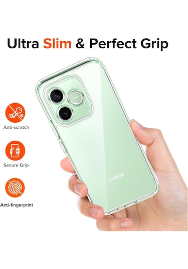 Honor 600 Lite Kılıf Darbe Emici Korumalı Pürüzsüz Esnek Şeffaf Silikon Şeffaf