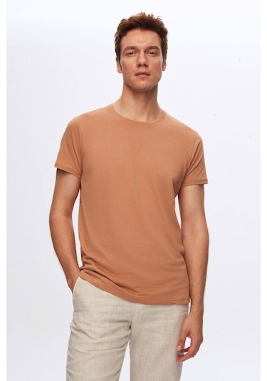 Ds Damat Regular Fit Vizon %100 Pamuk T-Shirt 4HC141996754M Vizon