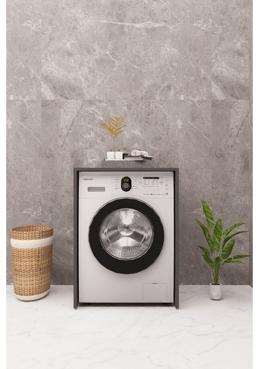 Mdf Çamaşır Makinesi Dolabı Antrasit