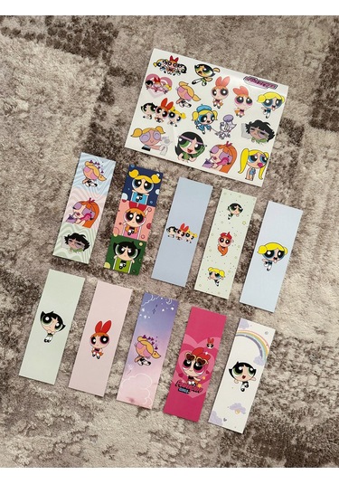 Powerpuff Girls Kitap Ayraç Ve Stickers Çıkartma Seti Pytkstkryr4