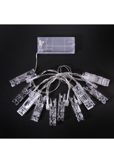 Ximistore9 Mavi 10 Led Fotoğraf Klipsli Iç Mekan Tatil Dekorasyonu Aydınlatma Işık Zinciri - Noel Ağacı, Partiler İçin Enerji Tasarruflu