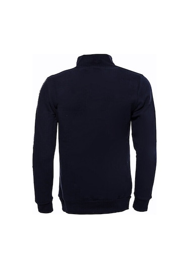 Wessi Lacivert Fermuarlı Baskılı Sweatshirt Lacivert