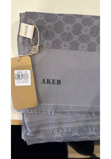 Aker Elegance Monogram Şal 001 Gri