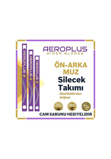 Aeroplus Dacia Sandero Ön Arka Muz Silecek Takımı 2016-2019