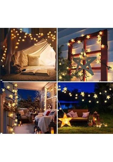 8 Fonksiyonlu 5 Metre 30 Yıldız Güneş Enerjili S-42 Çok Renkli