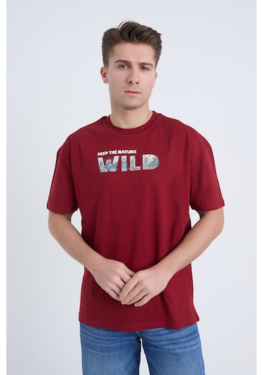 Velvoria Unisex Oversize Bordo Wild T-shirt