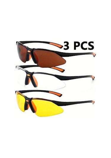 Willowhaven C8 Kırmızı 3 Adet İş Güvenliği Gözlüğü - Hafif Koruyucu