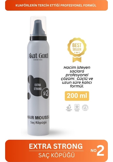 Akat Gardi Saç Köpüğü Extra Strong No:2 Gri 200 Ml