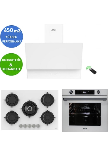 Afm Tech Ve Ferre Mivoe 5 Gözlü Beyaz RS036 + FM7701 + FM3401 Ankastre Set