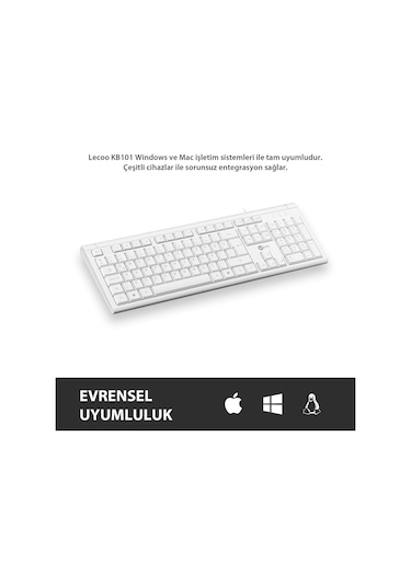 Lecoo KB101 USB Kablolu Türkçe Q Klavye