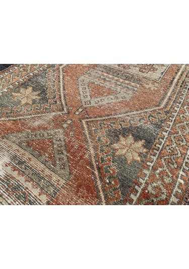 El Dokuması Yün Yolluk 102x290 Eskitme Kiremit Malatya Halısı Kiremit