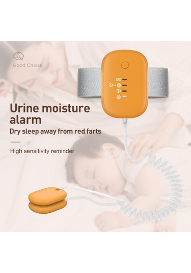 Lemestar Turuncu Çocuk Bez Nem Alarmı, 3 Alarm Modu Ses/titreşim/ses+titreşim , Manyetik Tutma, Type-c Şarj, 120 Saat Çalışma Süresi