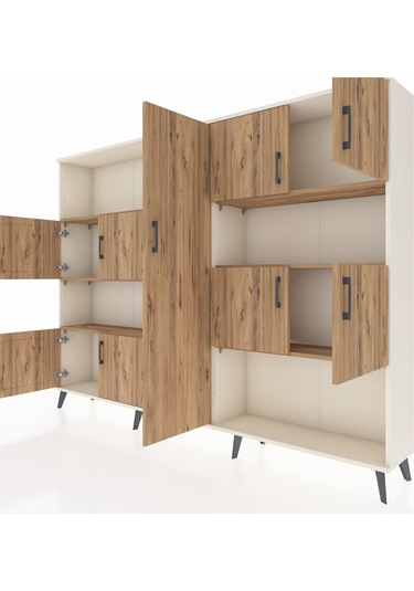 Arges Dolap 10 Raflı 9 Kapaklı 220x30x163 Aytaşı-çam Aytaşı-çam