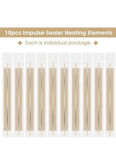 Dofolink 10 Adet 200mmx2mm Chromium Allüminyum Isıtıcı Elemanı Ve Ptfe Kumaşı İle 8 İnç Impuls Paketleyici Tamir Seti - Tamir Parçaları Ve Değiştirme Elemanları Haki Rengi