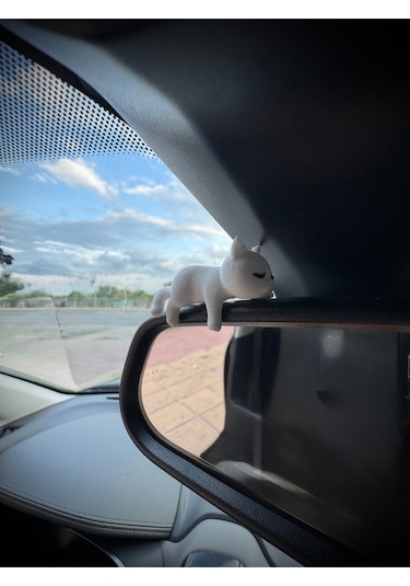 Sevimli Uyuyan Kedi Araba Dikiz Aynası Süsü - Araç İçi Aksesuar Süsü - Mutfak Süsü Torpido Süsü Kedi