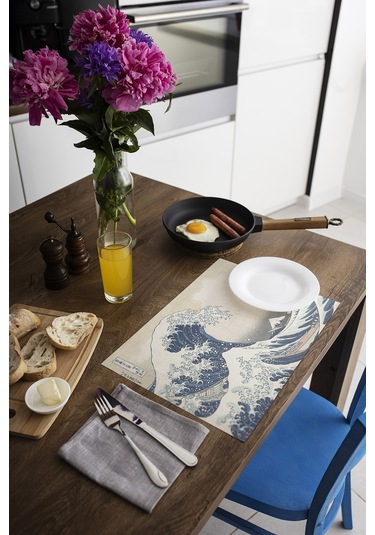 Dekoratif Baskılı Keçe Amerikan Servisi, Supla 2'Li Servis Takım  -383 Çok Renkli