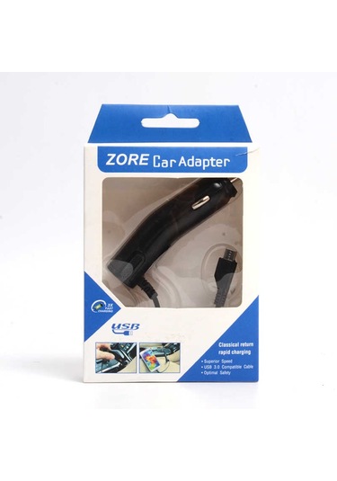 Zore 800 Mah Kablolu Araç Şarj Aleti-Siyah-Siyah