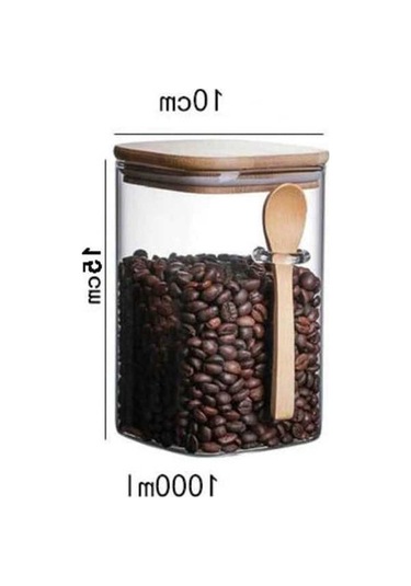 Createtech Cam Mühürlü Baharat Kavanozu, Kahve Depolama, Şeker Şişesi, Çay Kutusu, Pratik Mutfak Aksesuarı Diğer