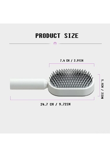 Singree Kuru Islak Saçlar İçin Otomatik Temizleyici Hava Yastığı Saç Fırçası - Yumuşak Tırnaklı, Masajlı, Saç Dökülmesini Azaltan, Beyaz + Gri Tabanlı